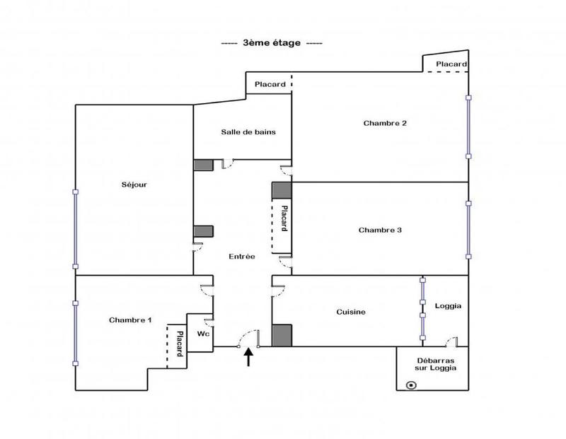 Appartement ancien - 84 m² - 4 pièces