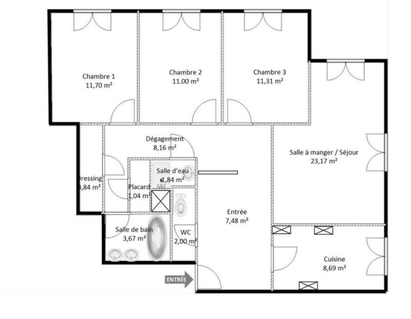 Appartement - 93 m² - 4 pièces