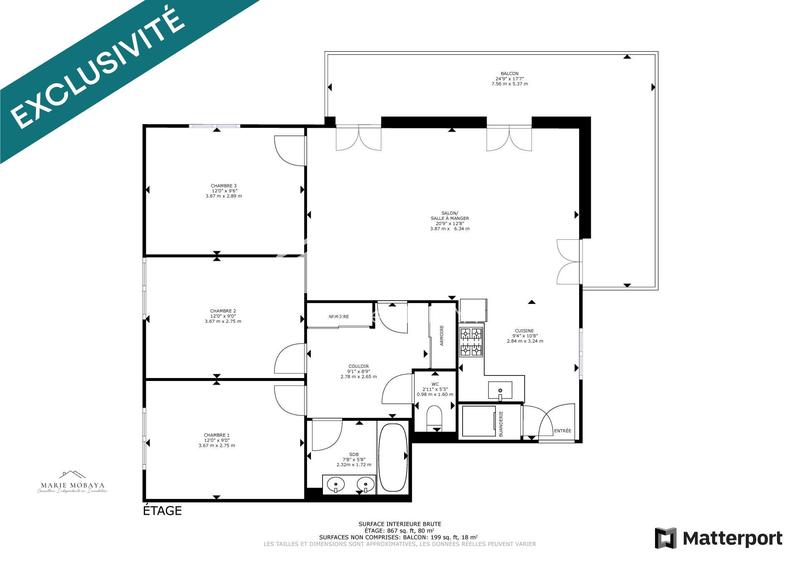 Appartement - 80 m² - 4 pièces