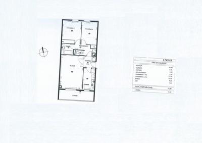 Appartement - 71 m² - 3 pièces