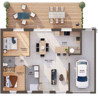 Maison - 75 m² - 4 pièces