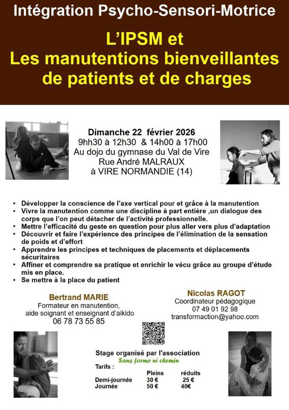 Stage - les manutentions bienveillantes de patients, personnes, charges