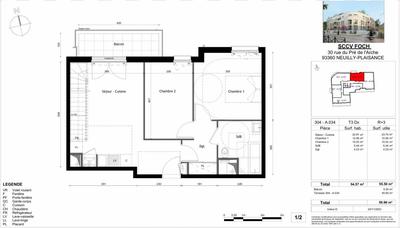 Appartement - 54 m² - 3 pièces