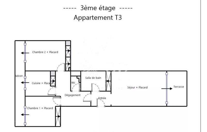 Appartement - 67 m² - 3 pièces