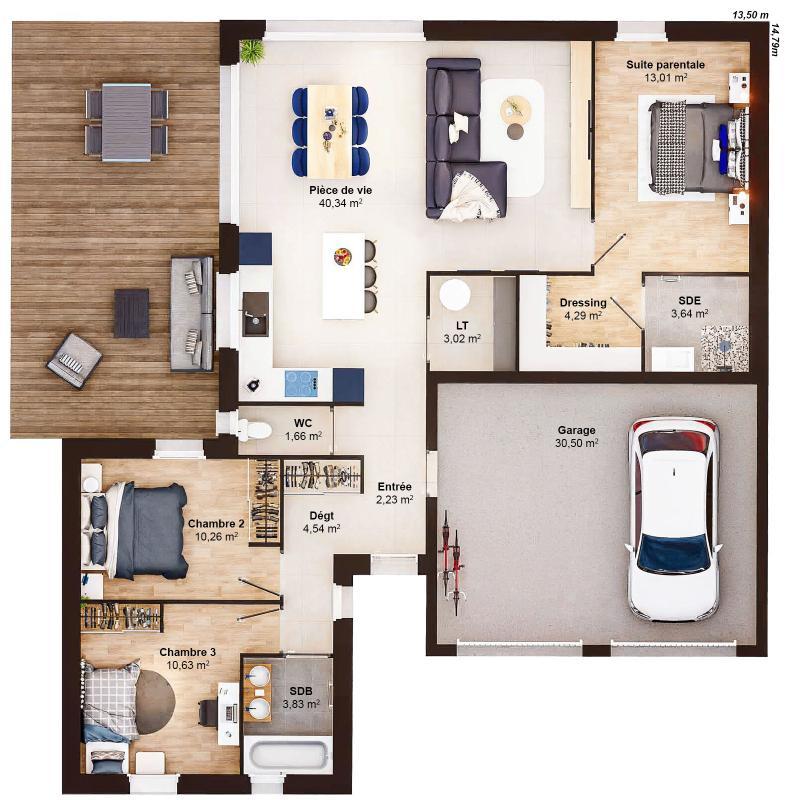 Maison - 97 m² - 5 pièces