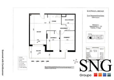 Appartement - 62 m² - 3 pièces