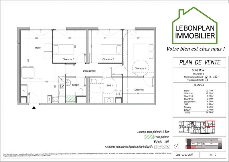 Appartement - 76 m² - 4 pièces