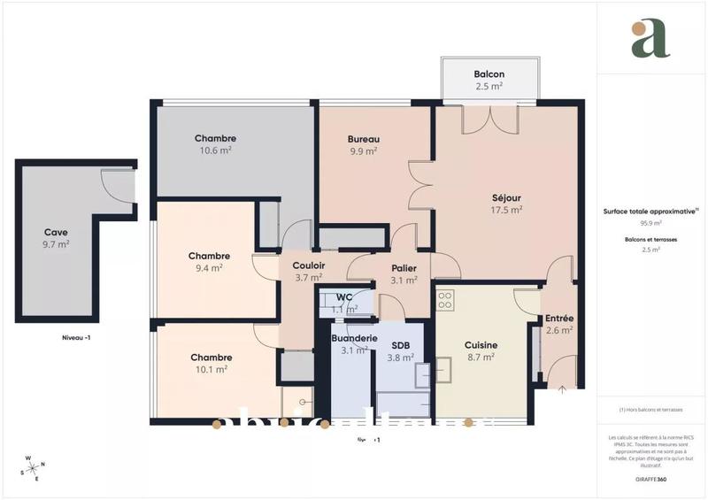 Appartement - 84 m² - 5 pièces