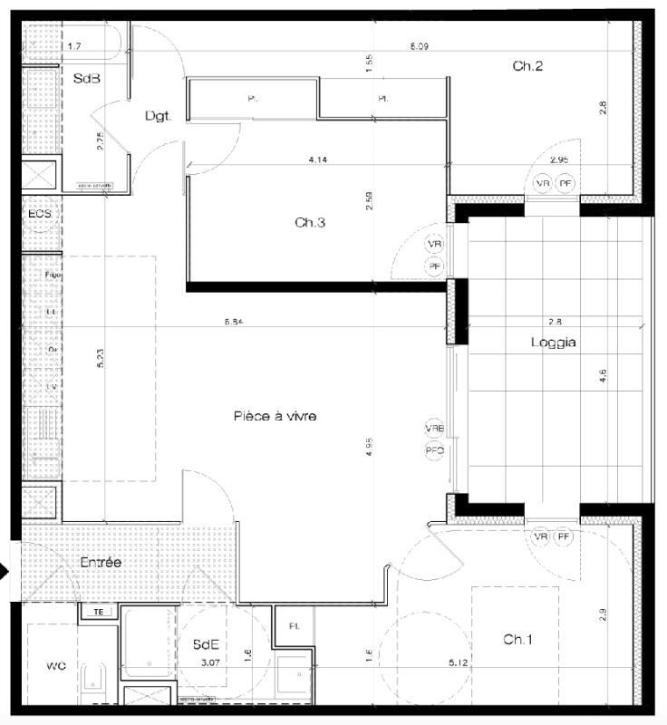 Appartement - 88 m² - 4 pièces