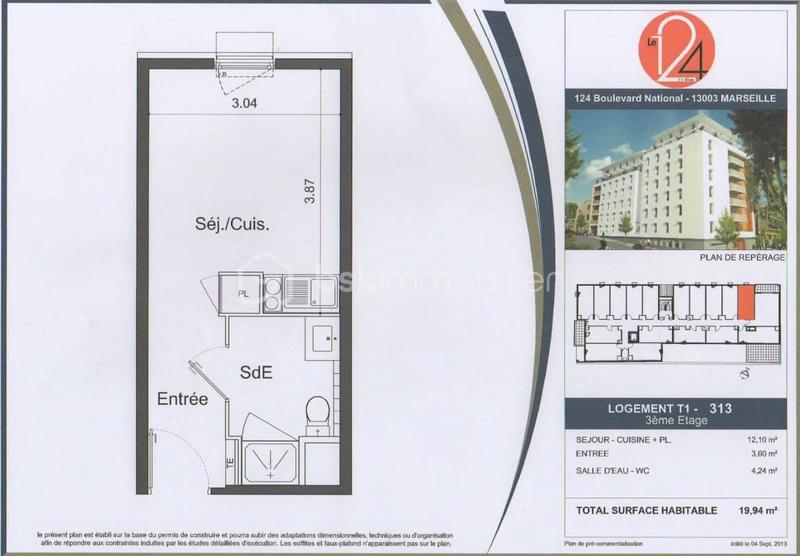Appartement - 20 m² - 1 pièce