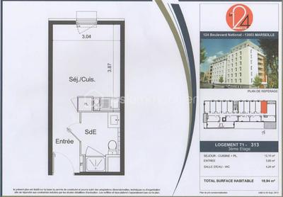 Appartement - 20 m² - 1 pièce