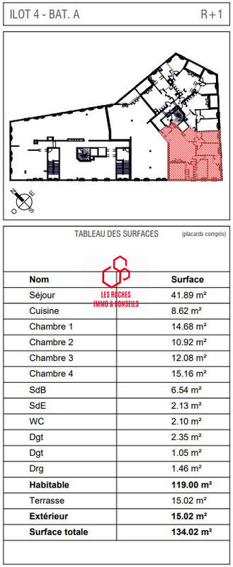 Appartement - 119 m² - 5 pièces