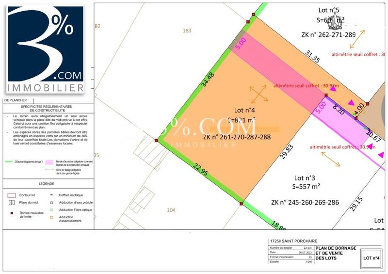 Terrain constructible - 618 m²