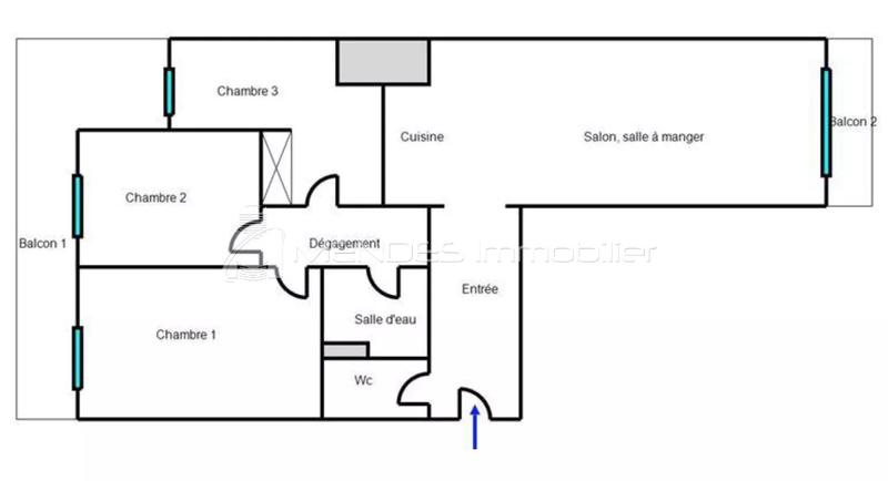 Appartement - 72 m² - 4 pièces