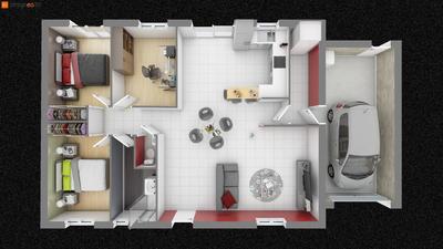 Maison - 89 m² - 5 pièces