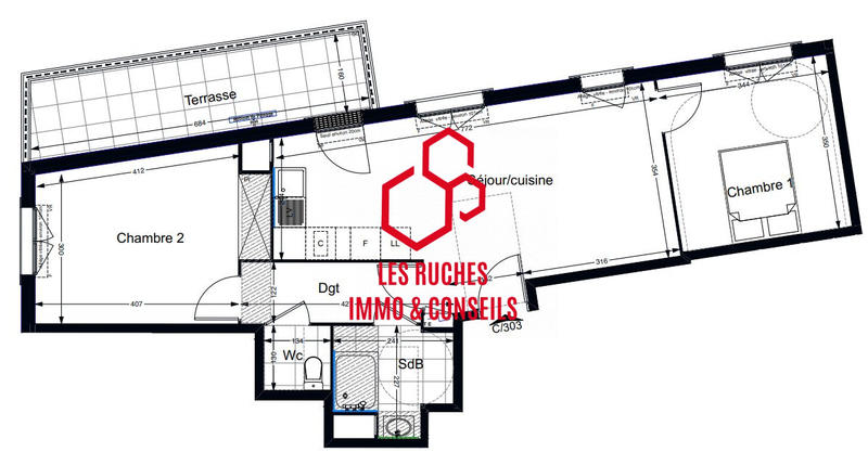 Appartement - 64 m² - 3 pièces