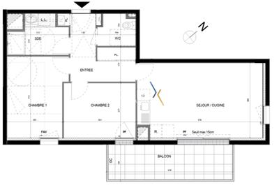 Appartement - 62 m² - 3 pièces