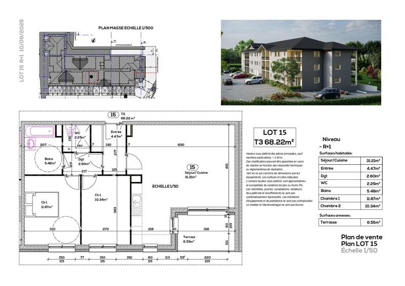 Appartement - 68 m² - 3 pièces