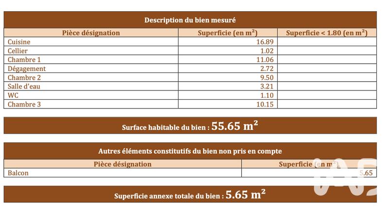 Appartement - 55 m² - 4 pièces