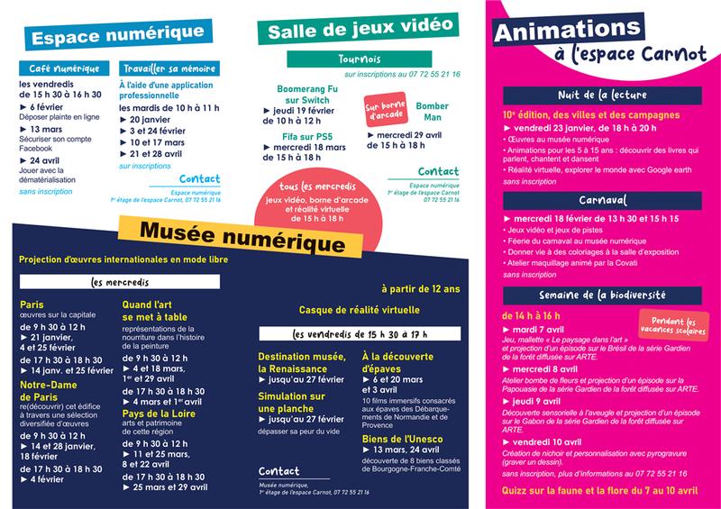 Programmation de l'espace Carnot