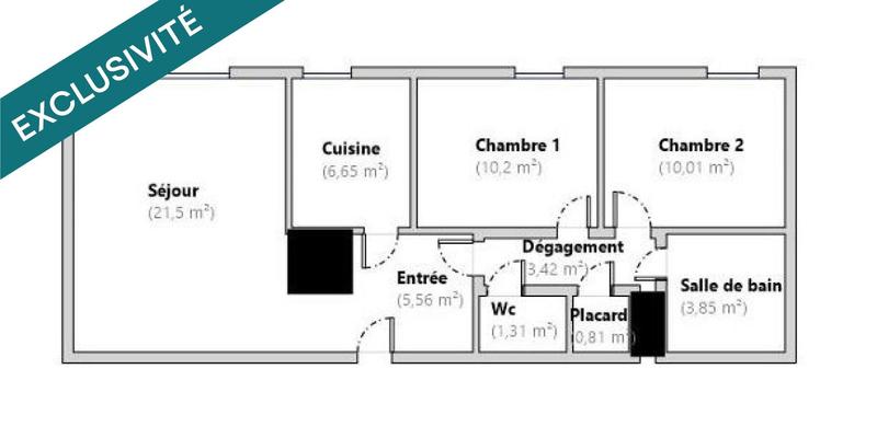 Appartement - 63 m² - 3 pièces