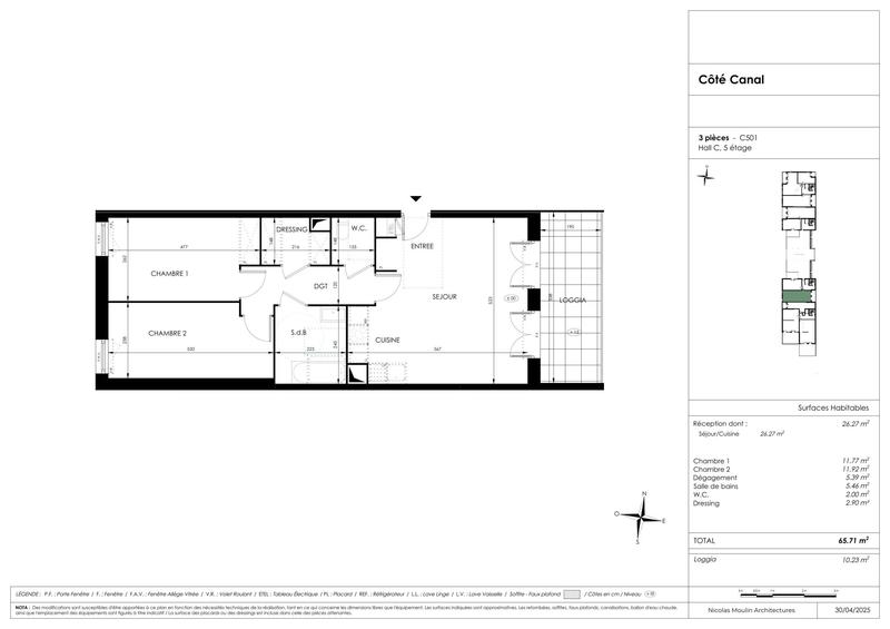 Appartement - 66 m² - 3 pièces