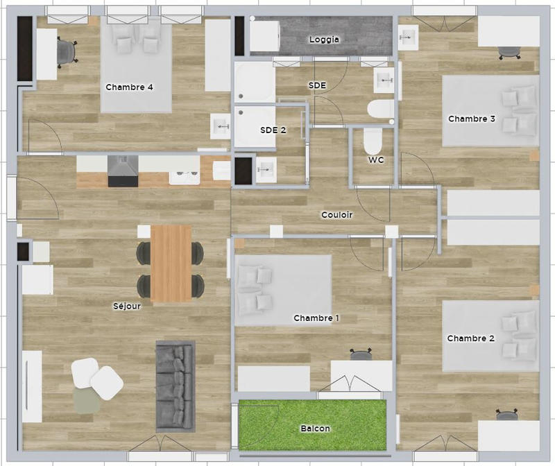 Appartement - 70 m² - 5 pièces