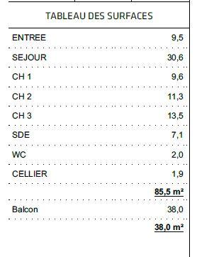 Appartement - 85 m² - 4 pièces