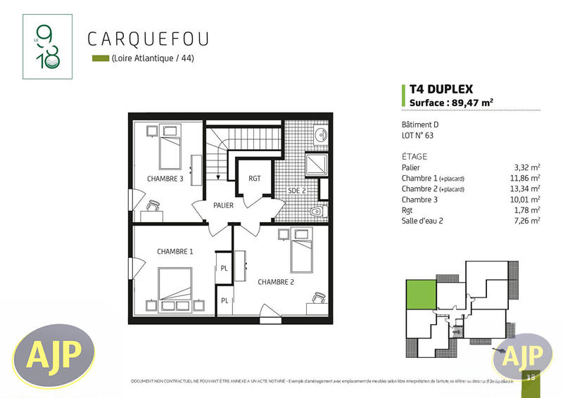 Appartement - 69 m² - 3 pièces