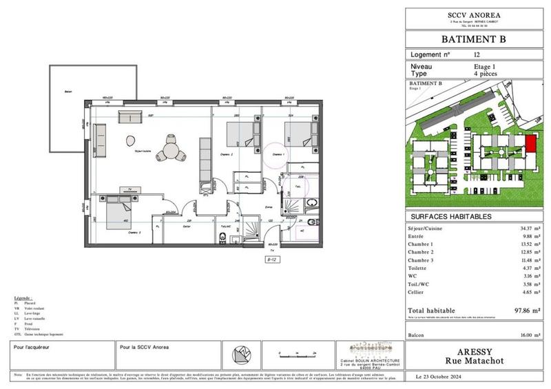 Appartement - 69 m² - 3 pièces
