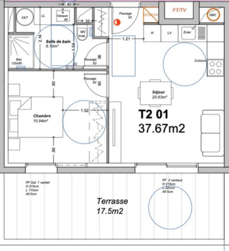 Appartement - 37 m² - 2 pièces