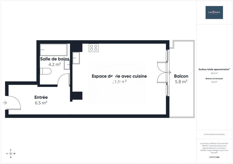 Appartement - 33 m² - 1 pièce