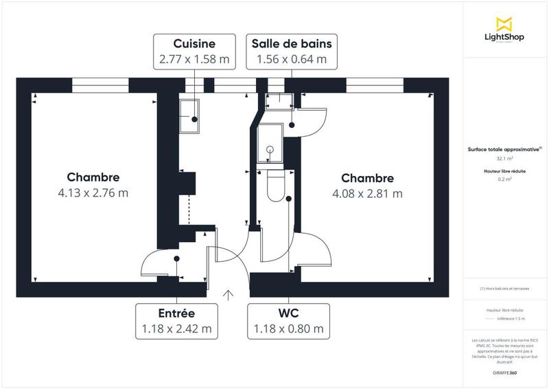 Appartement - 33 m² - 2 pièces