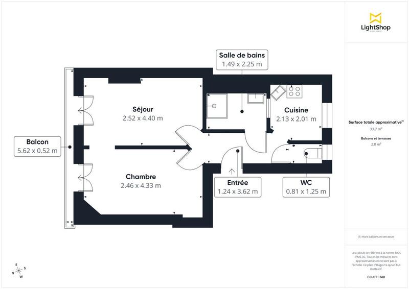 Appartement - 36 m² - 2 pièces