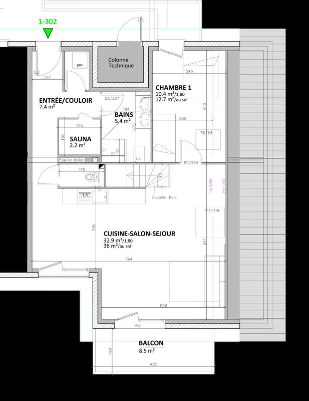 Appartement - 95 m² - 5 pièces