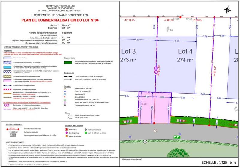 Terrain constructible - 274 m²