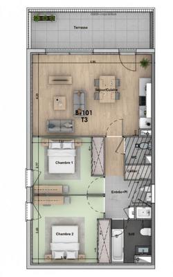 Appartement - 62 m² - 3 pièces