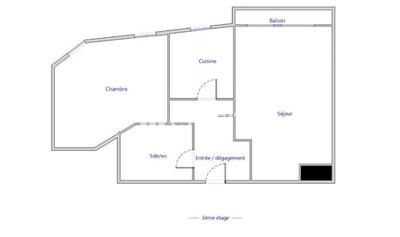 Appartement - 45 m² - 2 pièces