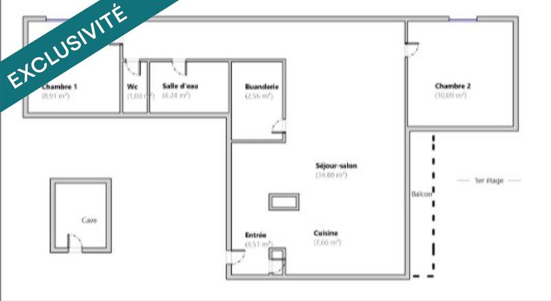 Appartement - 77 m² - 4 pièces