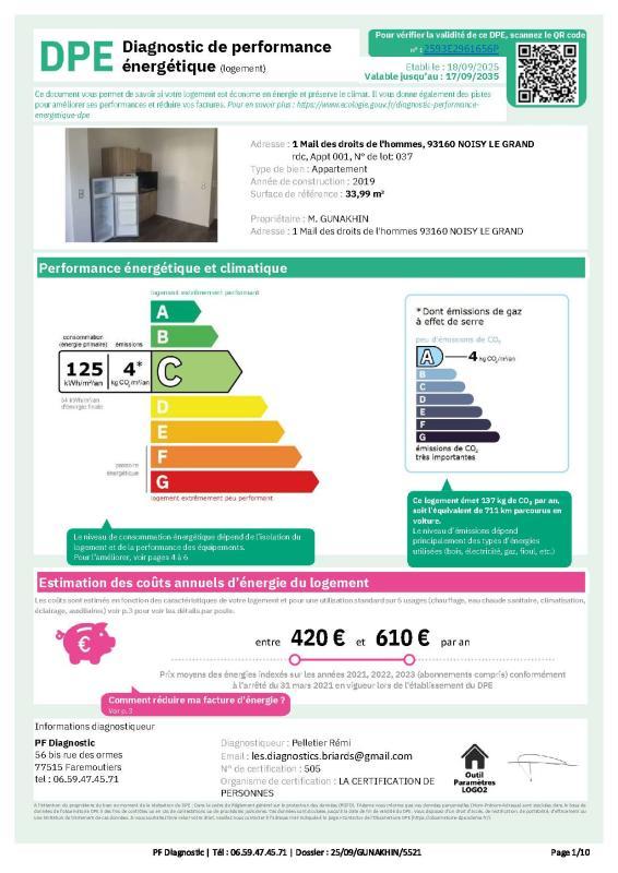 Appartement - 34 m² - 1 pièce