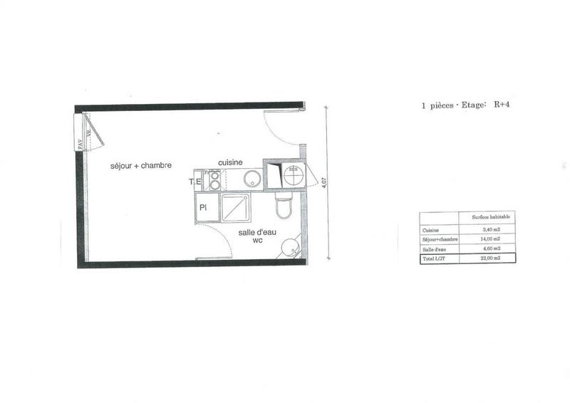 Appartement - 22 m² - 1 pièce