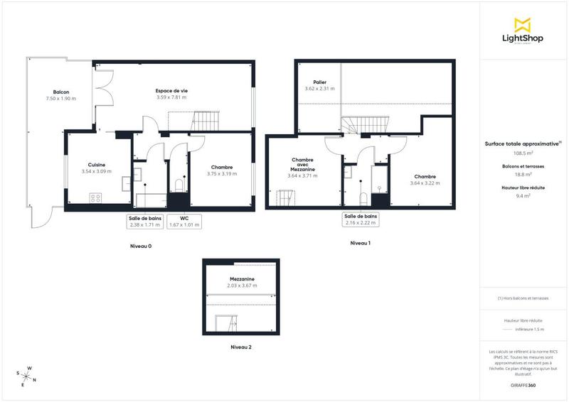 Appartement - 95 m² - 4 pièces