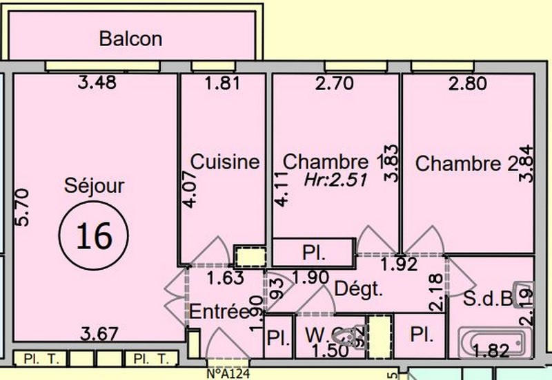 Appartement - 63 m² - 3 pièces