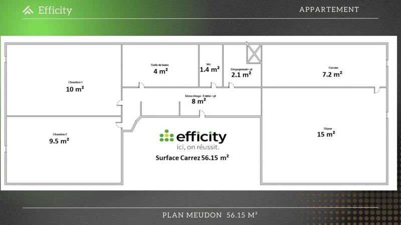 Appartement - 56 m² - 3 pièces