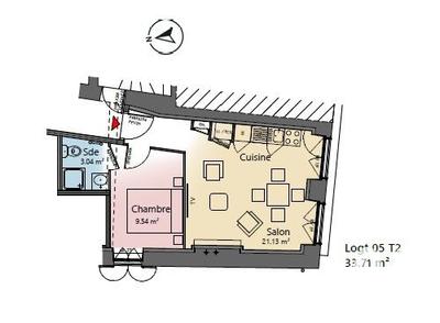 Appartement - 34 m² - 2 pièces