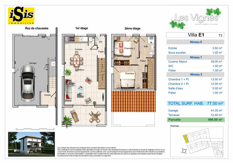 Maison - 78 m² - 3 pièces