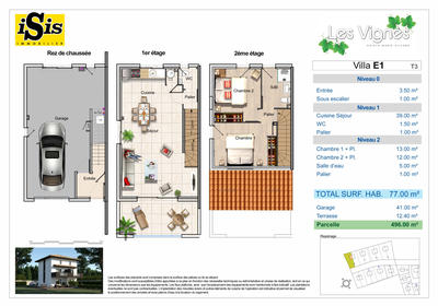 Maison - 78 m² - 3 pièces