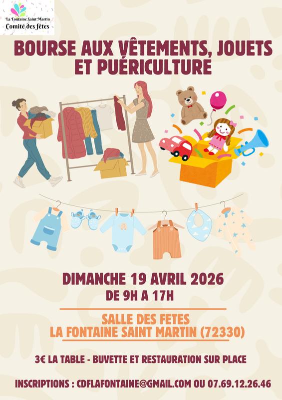 Bourse aux vêtements, jouets et puériculture