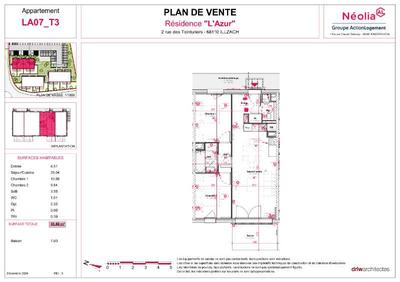 Appartement - 59 m² - 3 pièces