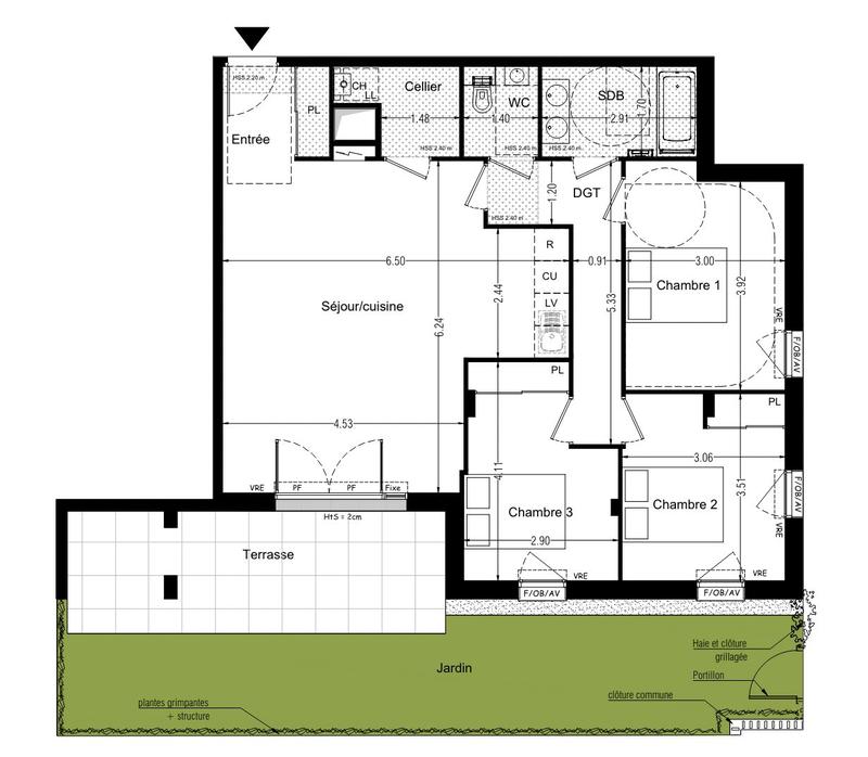 Appartement - 88 m² - 4 pièces